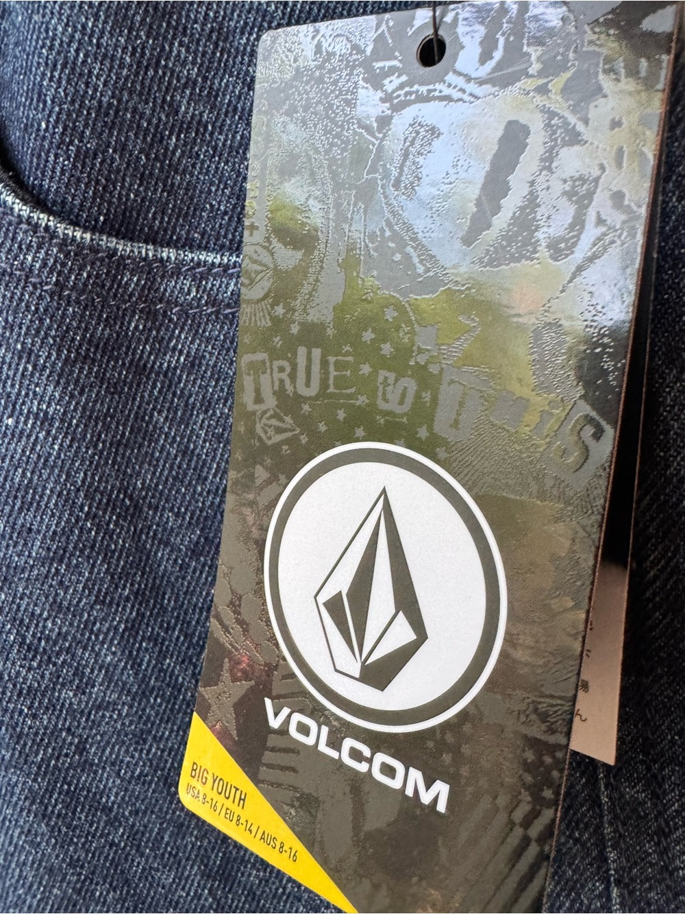 Volcom boys  Dark Blue Wide-Leg Jeans 10/25 NWT - Picture 3 of 8